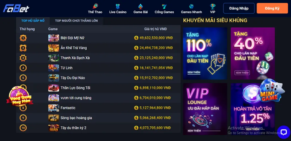 Người chơi Nổ Hũ chiến thắng trên di động tại 365bet